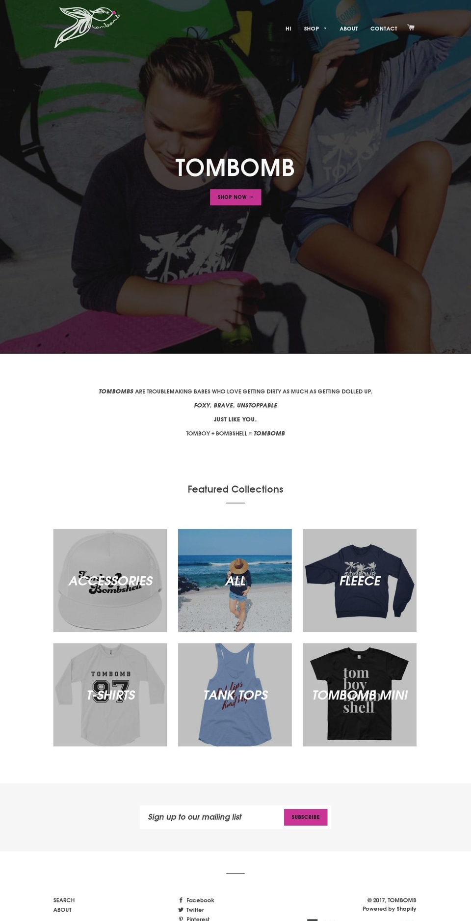 tombomb.co shopify website screenshot