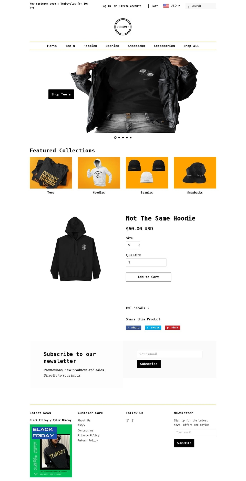 tomboyplus.com shopify website screenshot