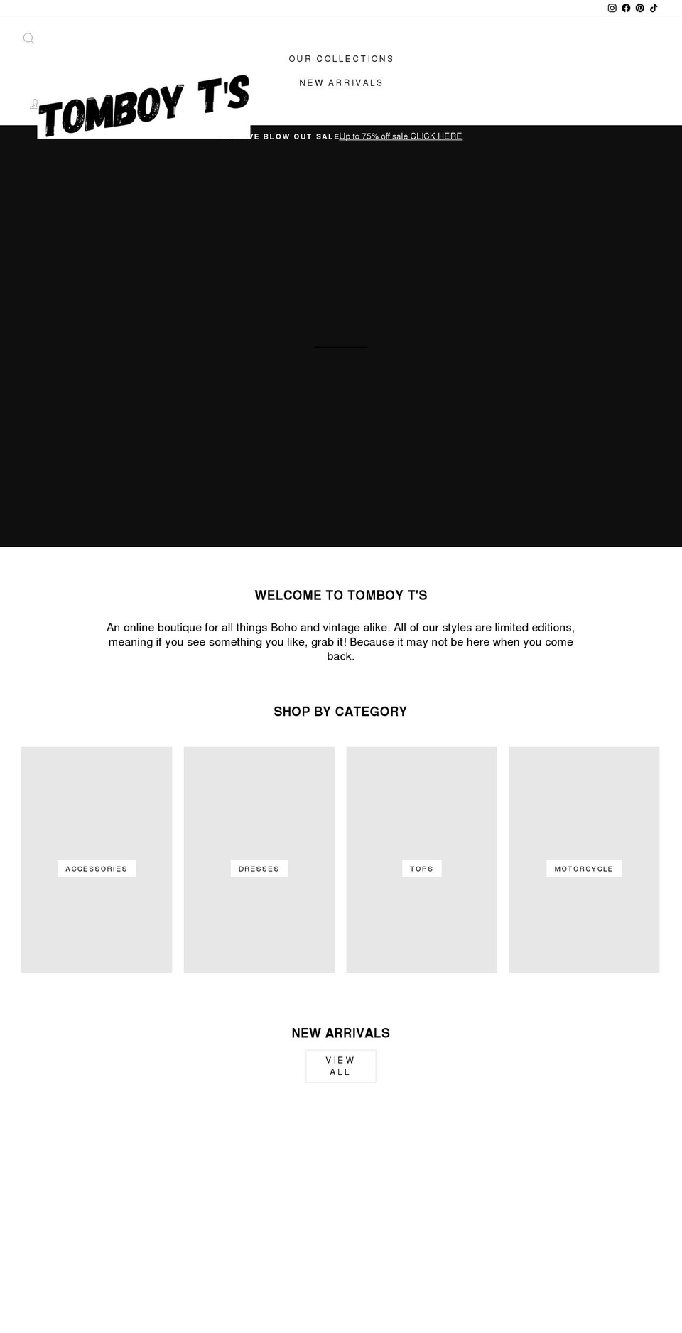 tomboyts.com shopify website screenshot