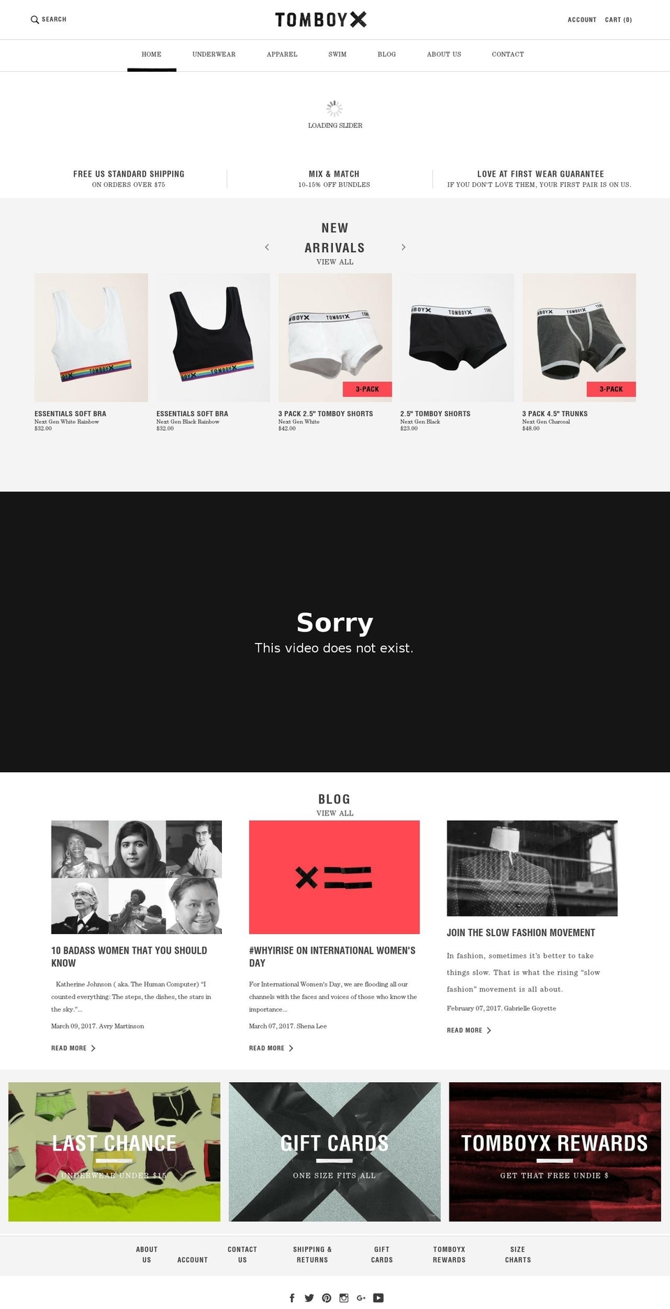 tomboyx.net shopify website screenshot