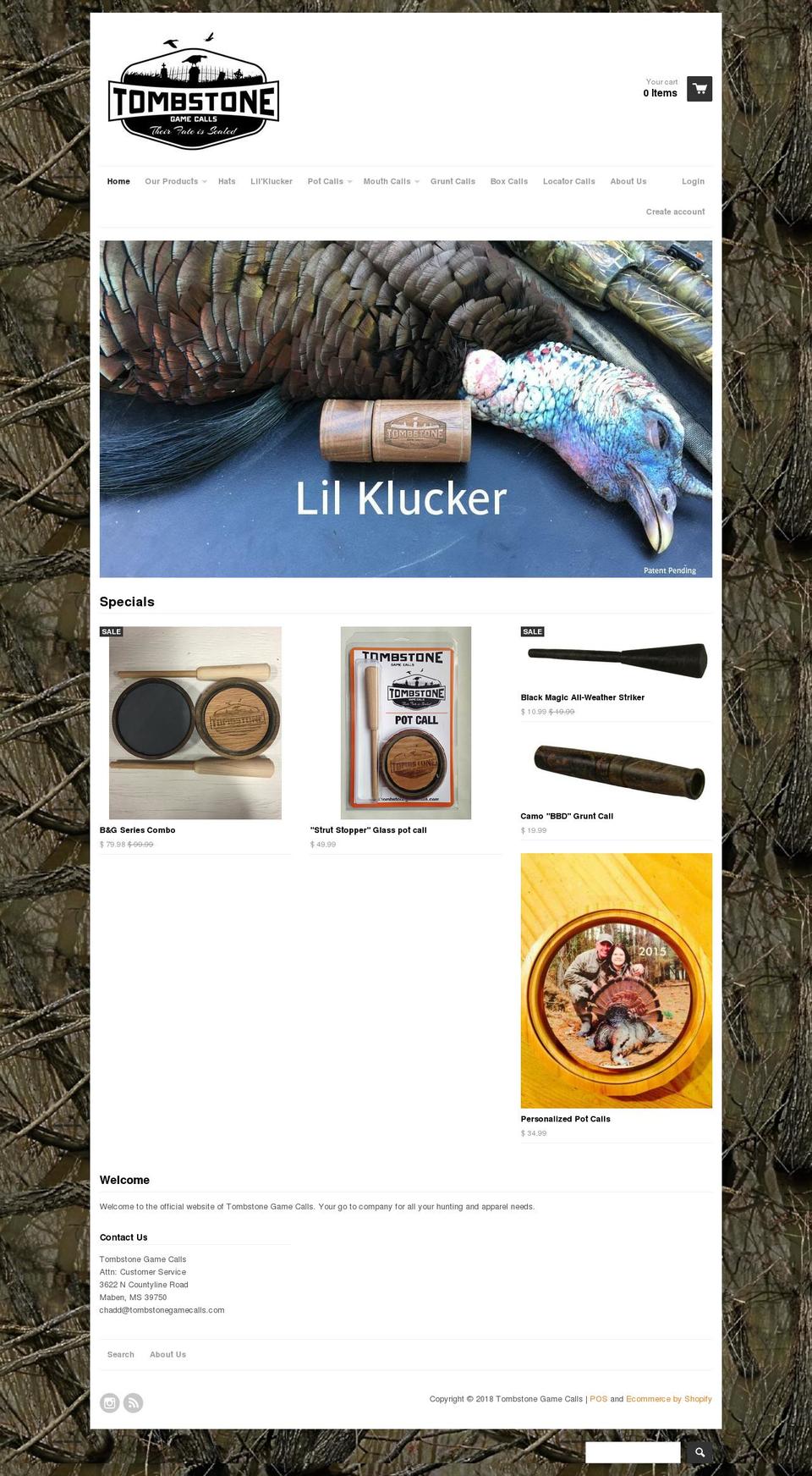 tombstonecalls.com — Shopify storefront screenshot