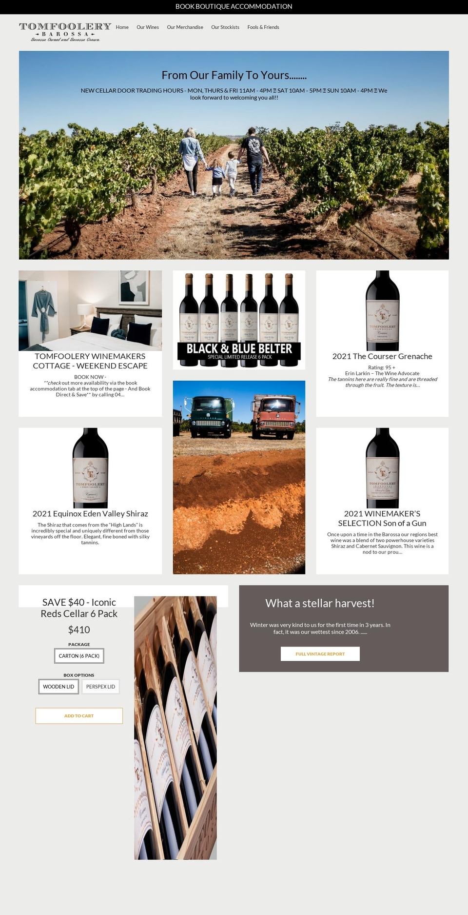 tomfoolerywines.com.au shopify website screenshot