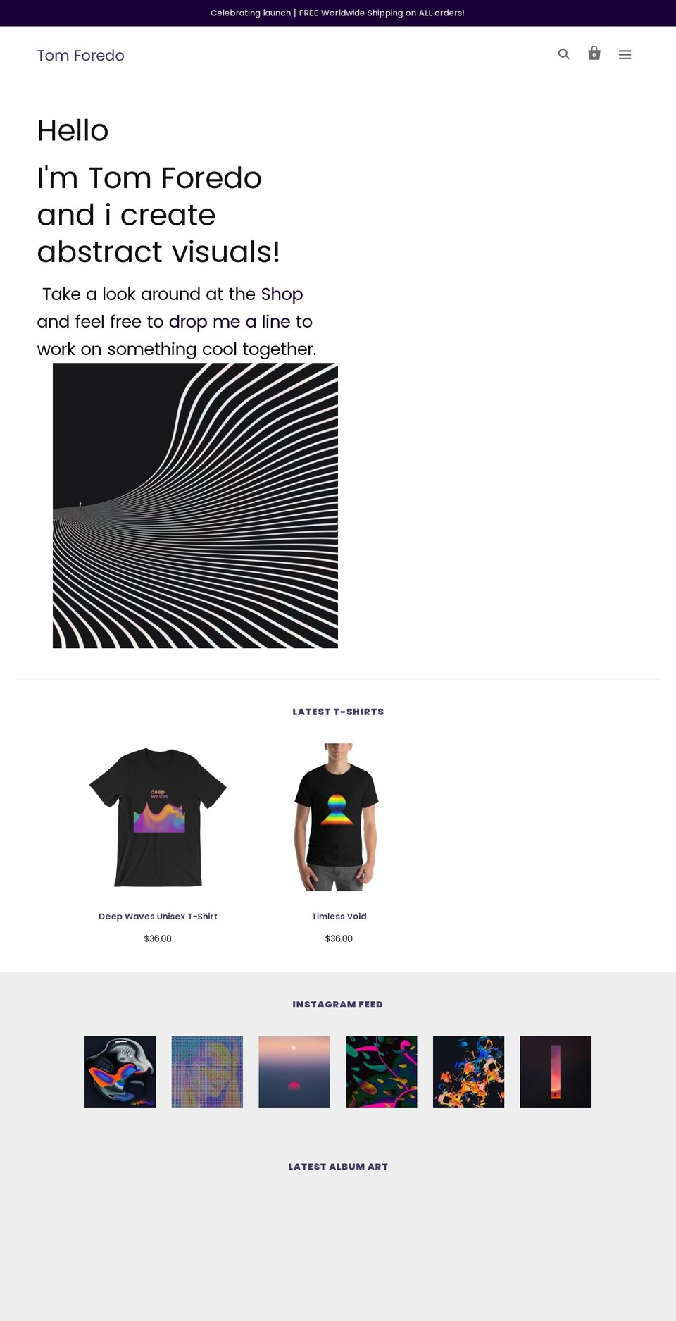 tomforedo.com shopify website screenshot