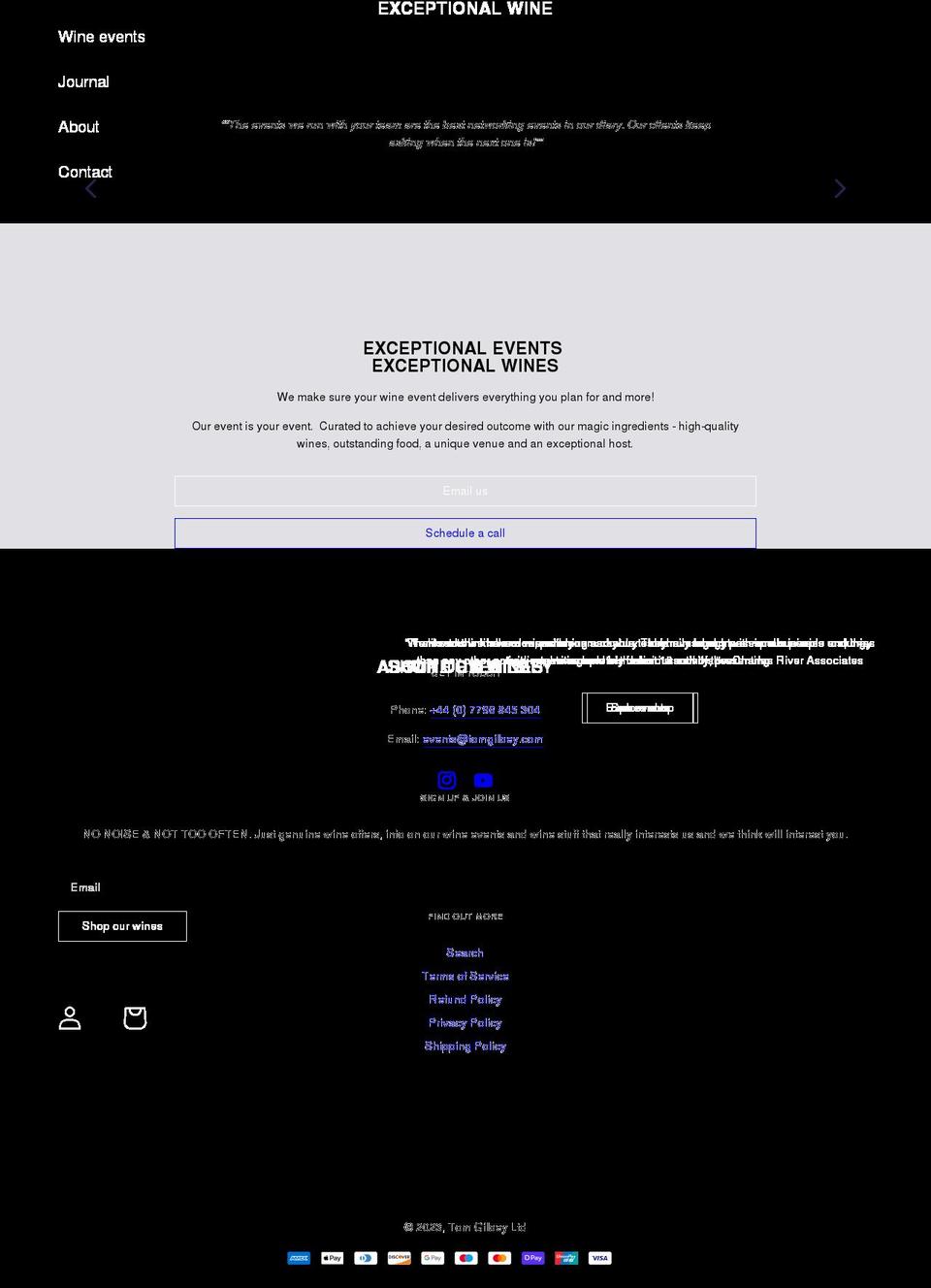 tomgilbey.com shopify website screenshot