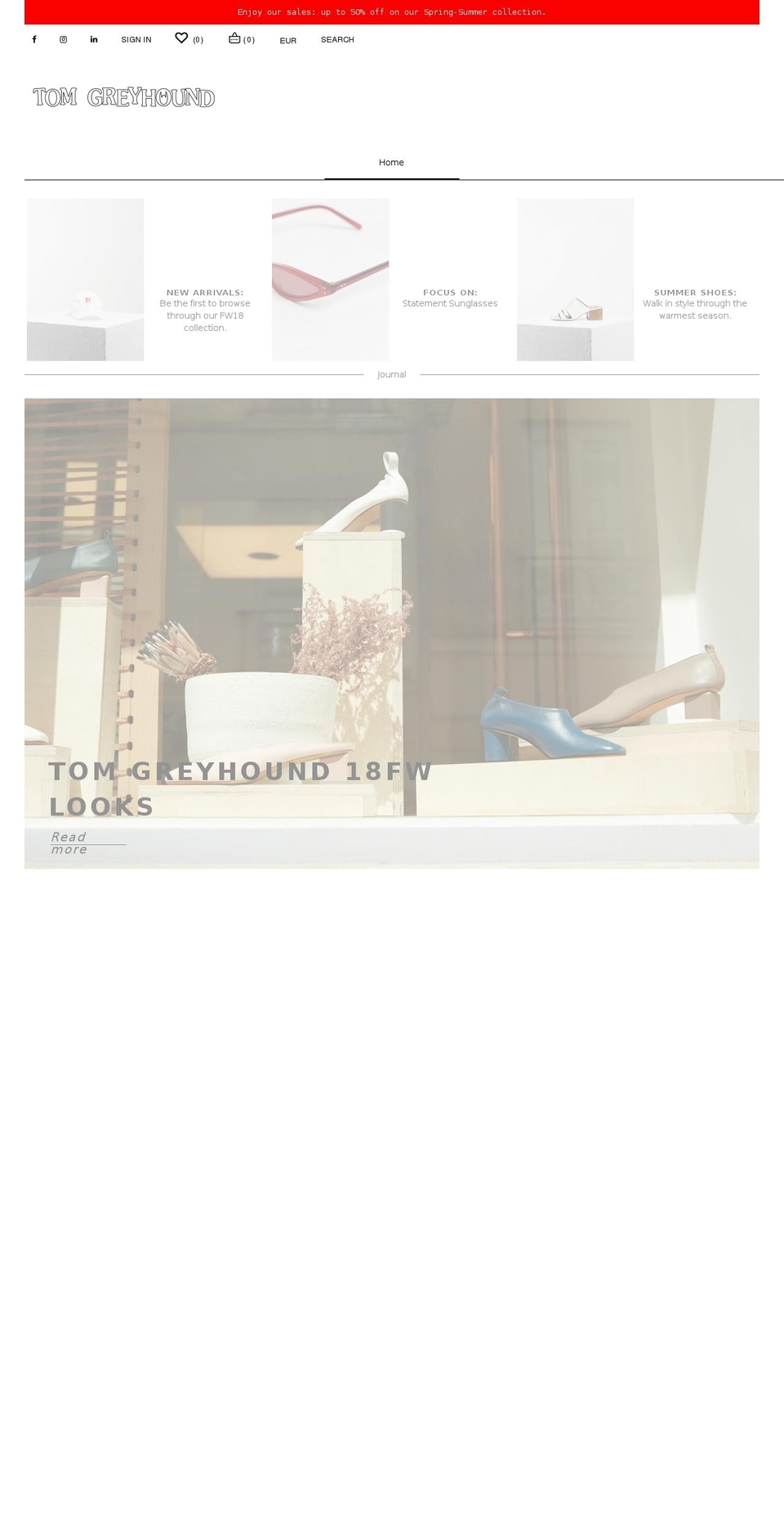 Current Shopify theme site example tomgreyhound.fr