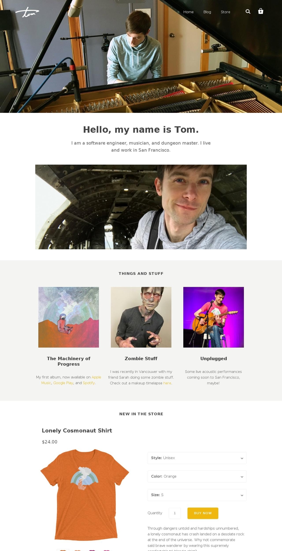 tomheinan.com — Shopify storefront screenshot