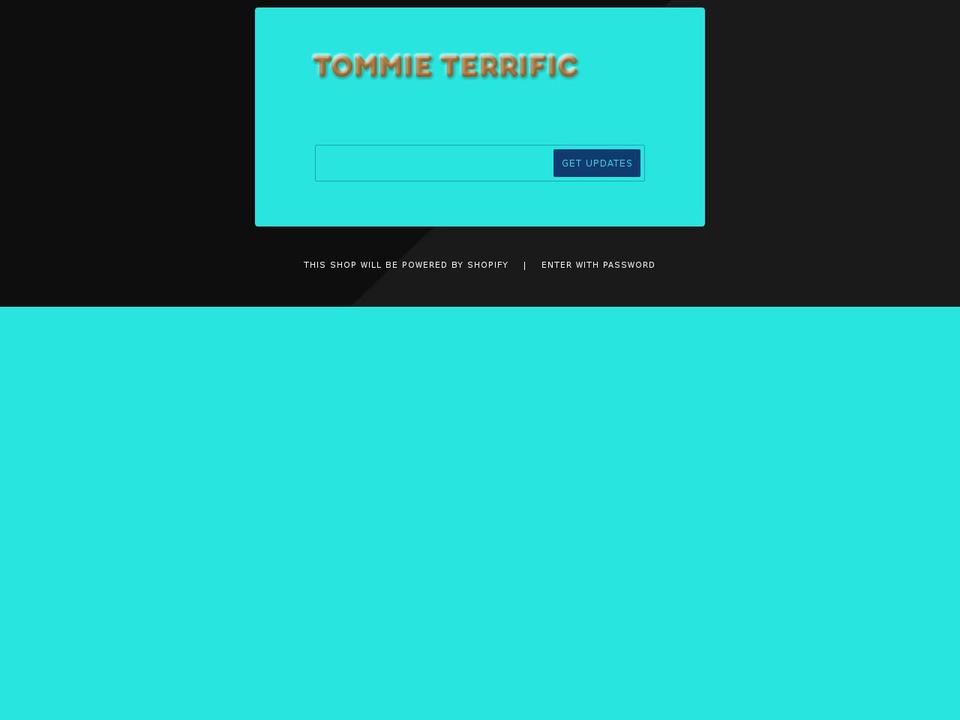 tommieterrific.com — Shopify storefront screenshot