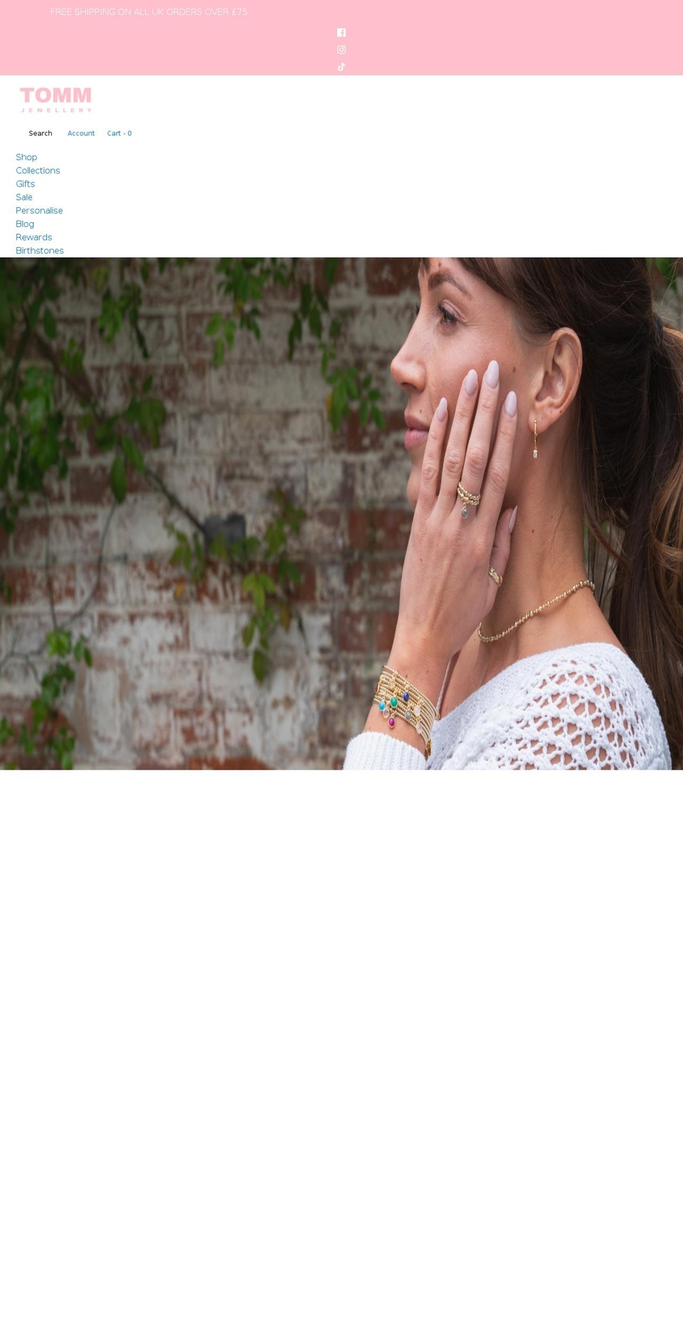 tommjewellery.com shopify website screenshot