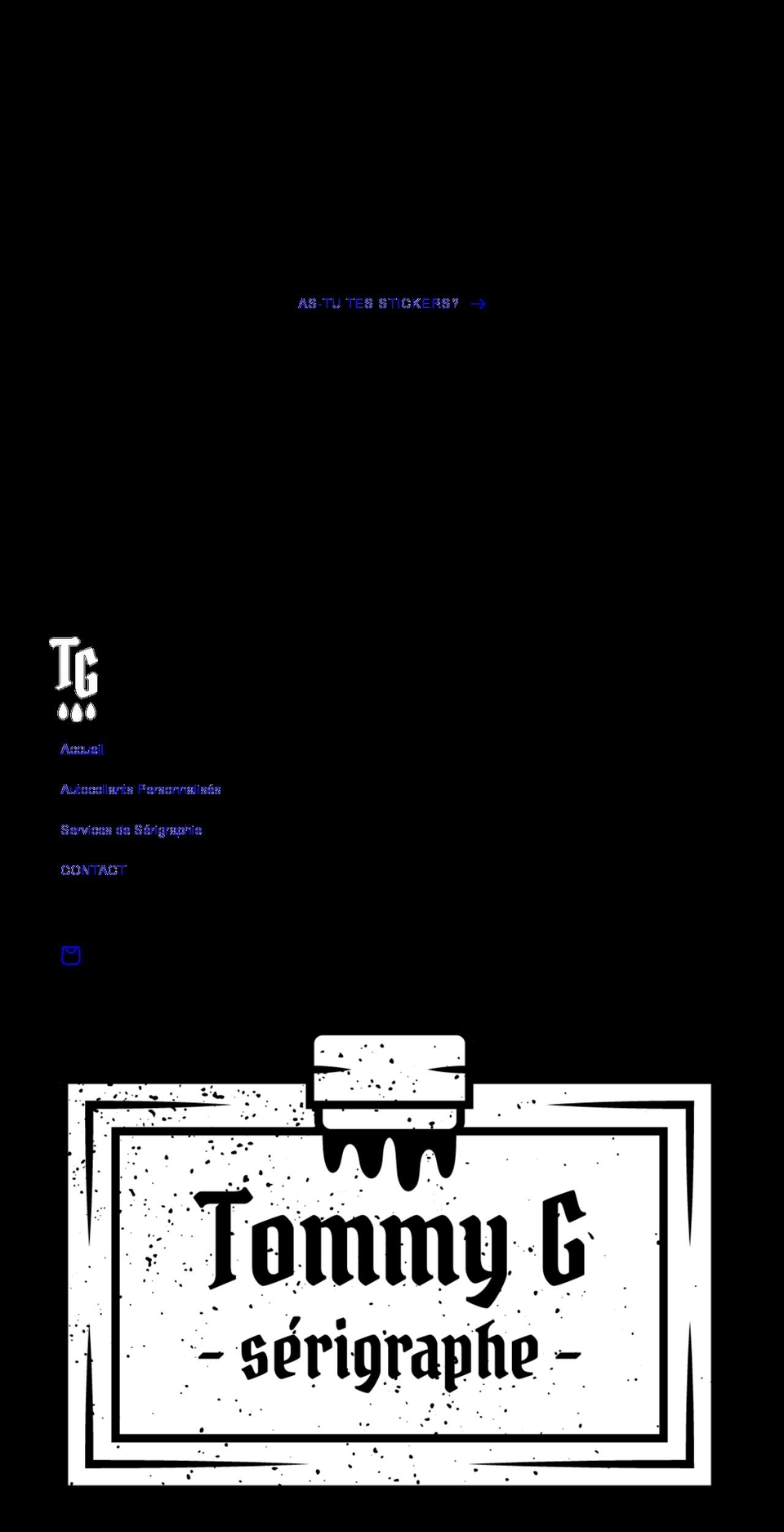 tommygserigraphe.com shopify website screenshot