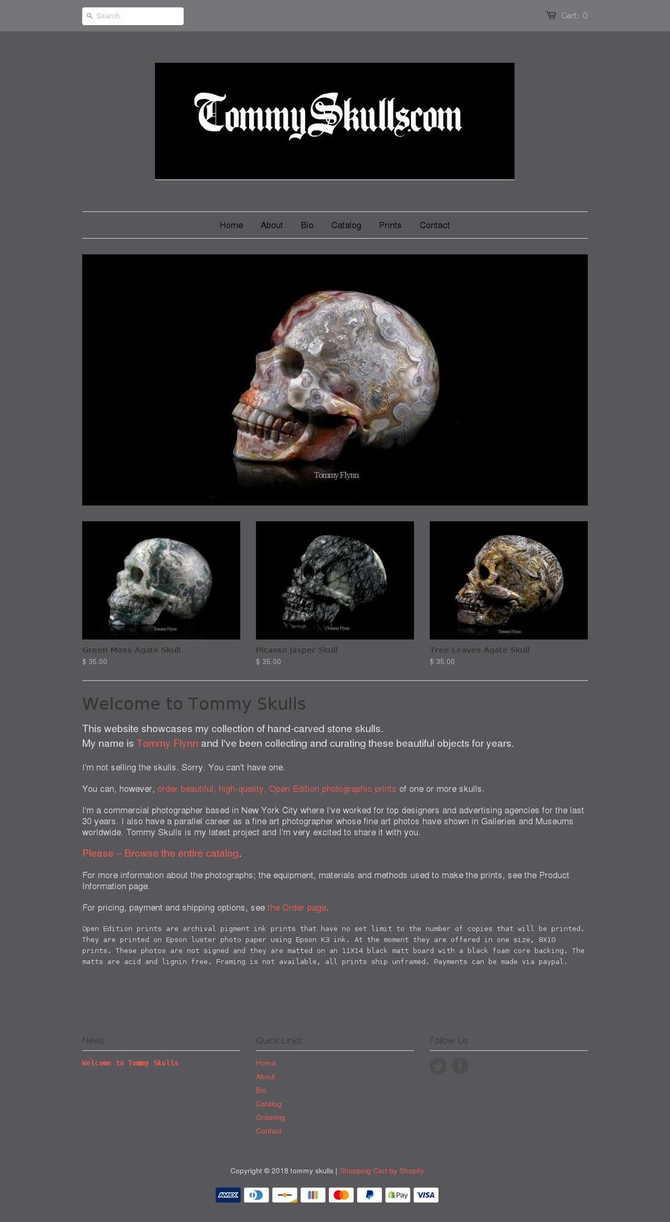 tommyskulls.com shopify website screenshot