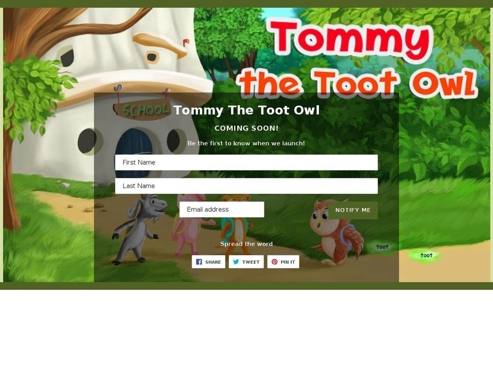 tommythetootowl.com — Shopify storefront screenshot