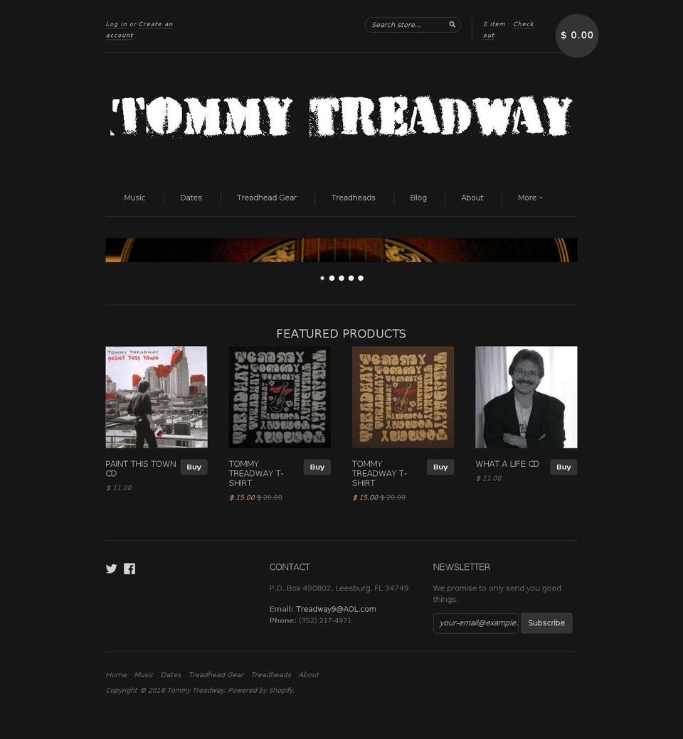 tommytreadway.com — Shopify storefront screenshot