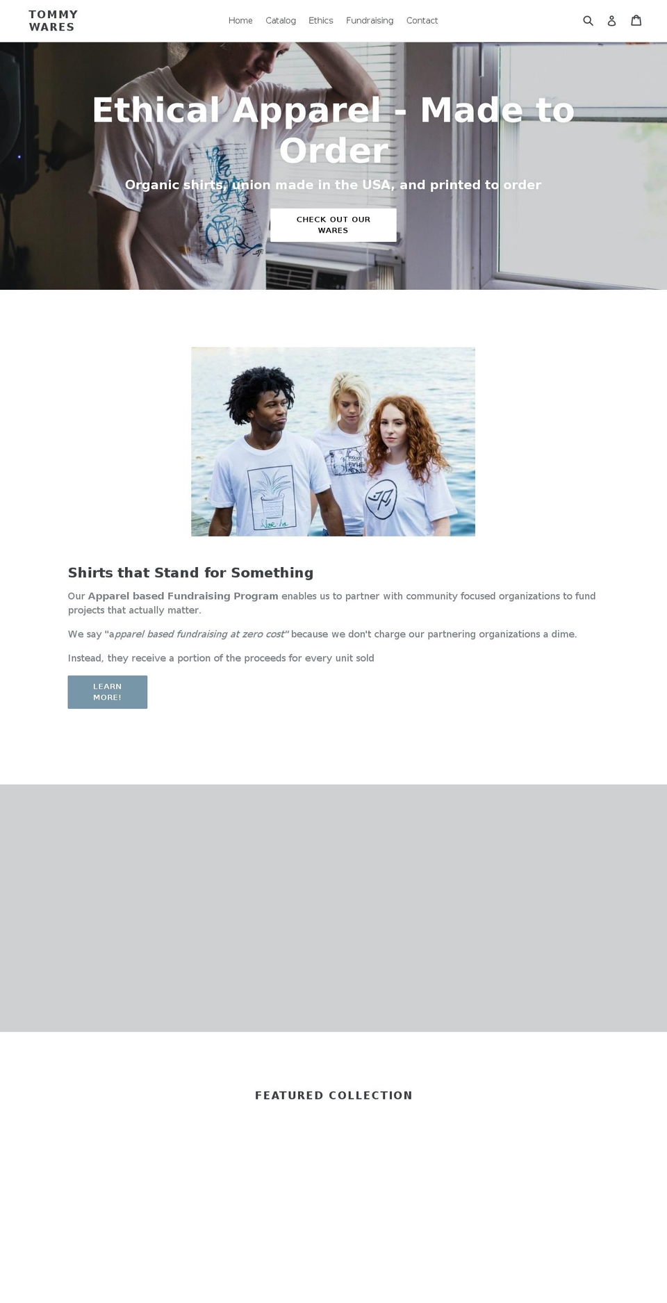 tommywares.com — Shopify storefront screenshot