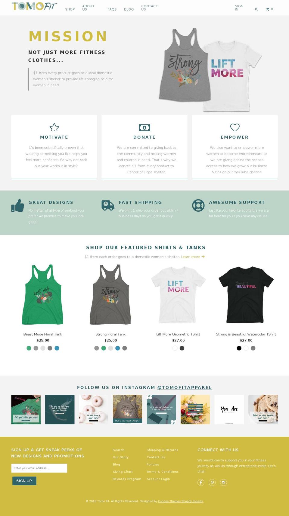 tomofit.com shopify website screenshot