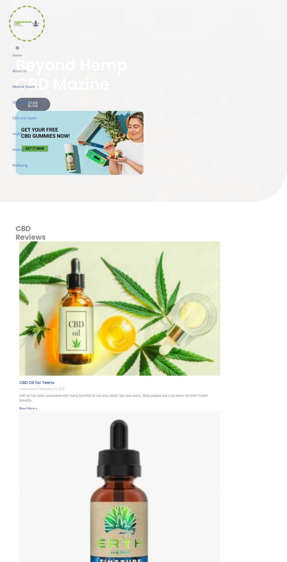 tomorrowcbd.com — Shopify storefront screenshot