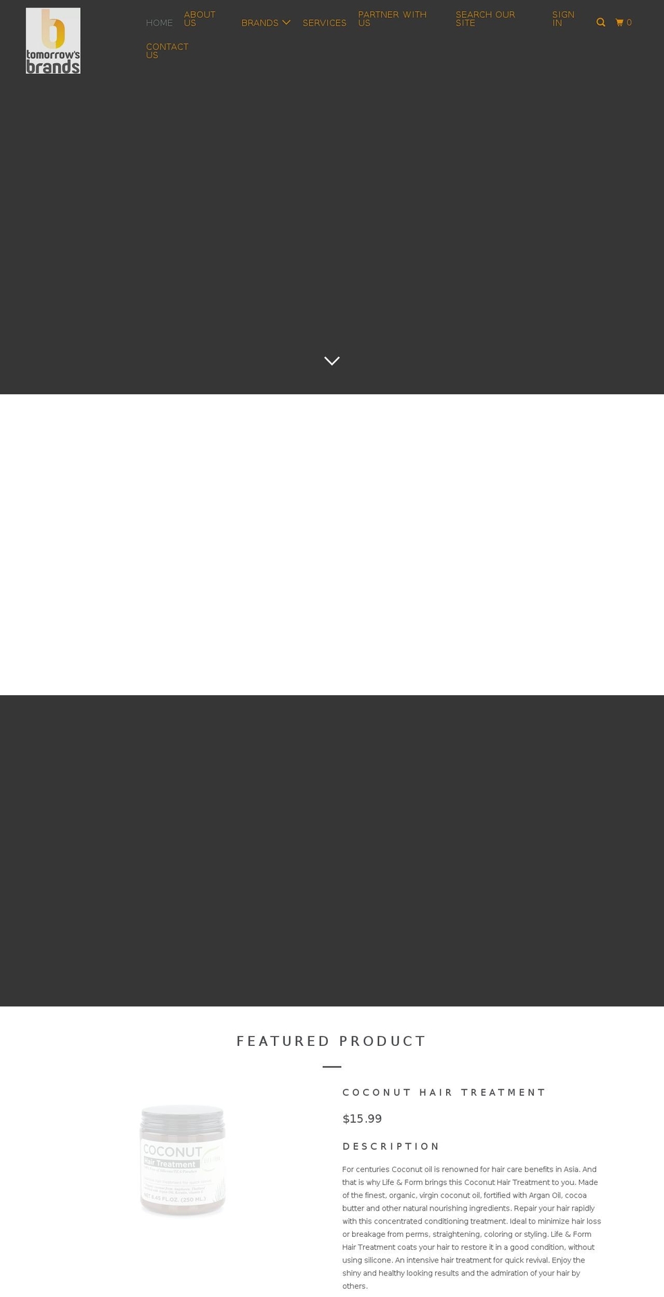 tomorrowsbrands.com shopify website screenshot