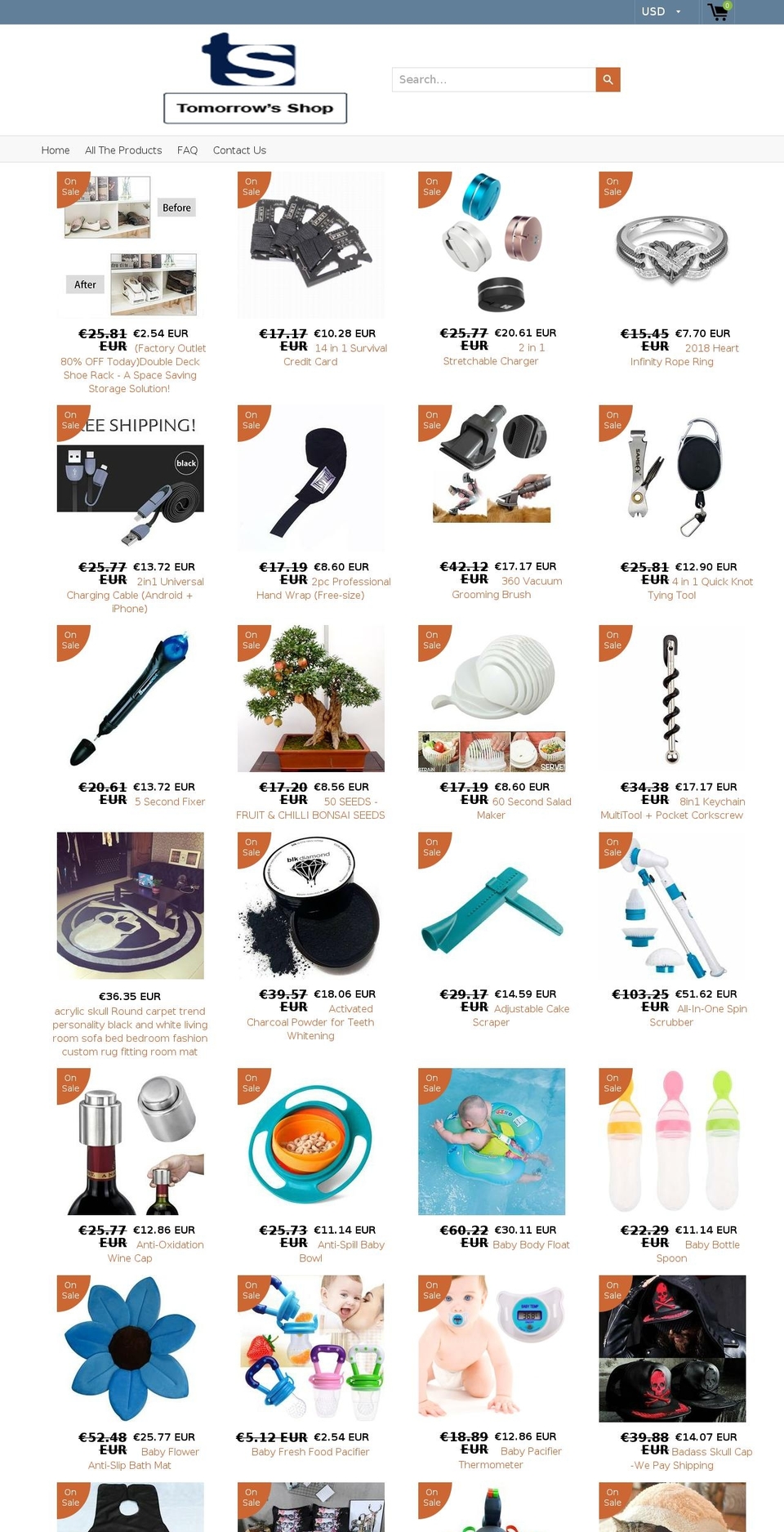 tomorrowsshop.com — Shopify storefront screenshot
