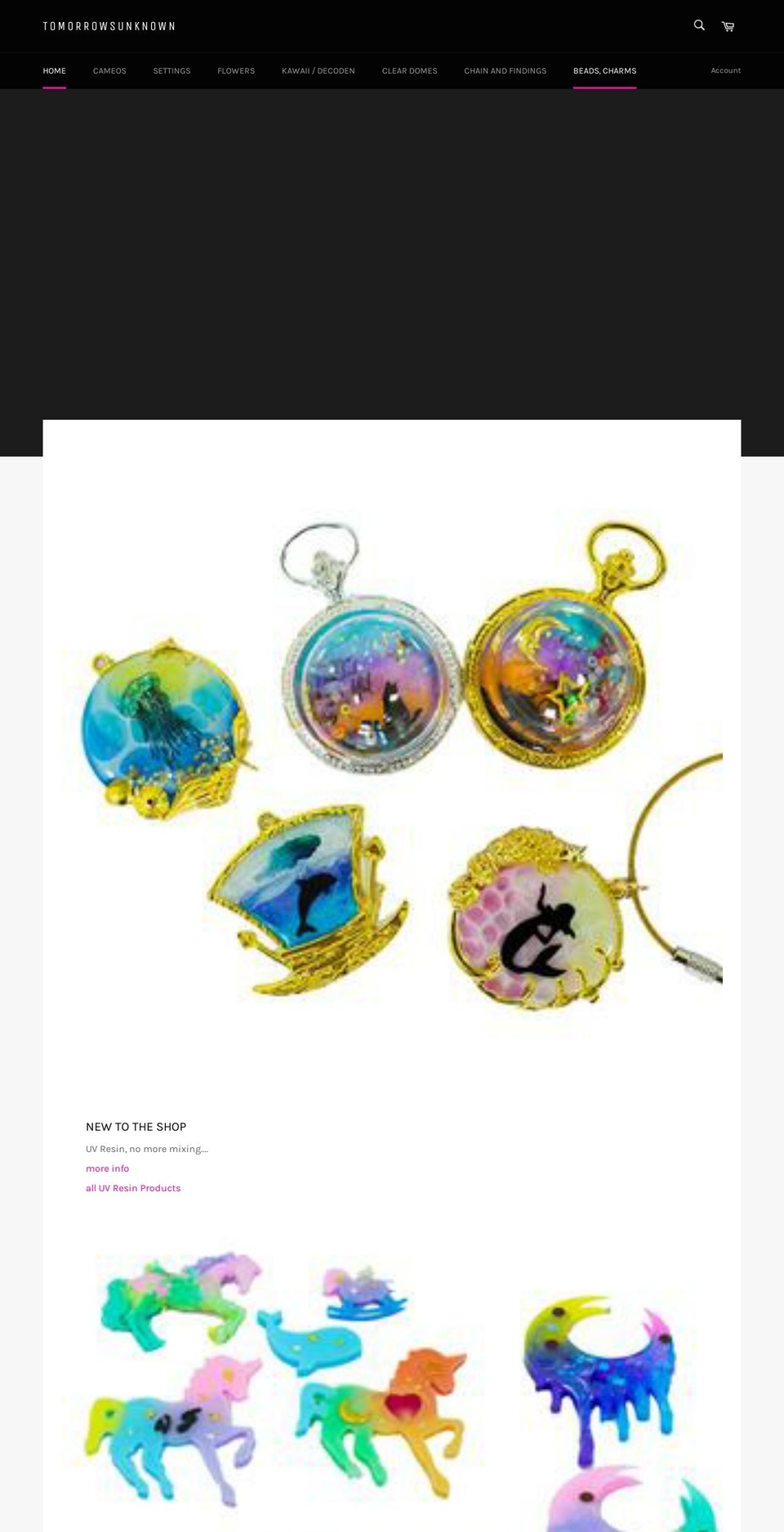 tomorrowsunknown.com shopify website screenshot