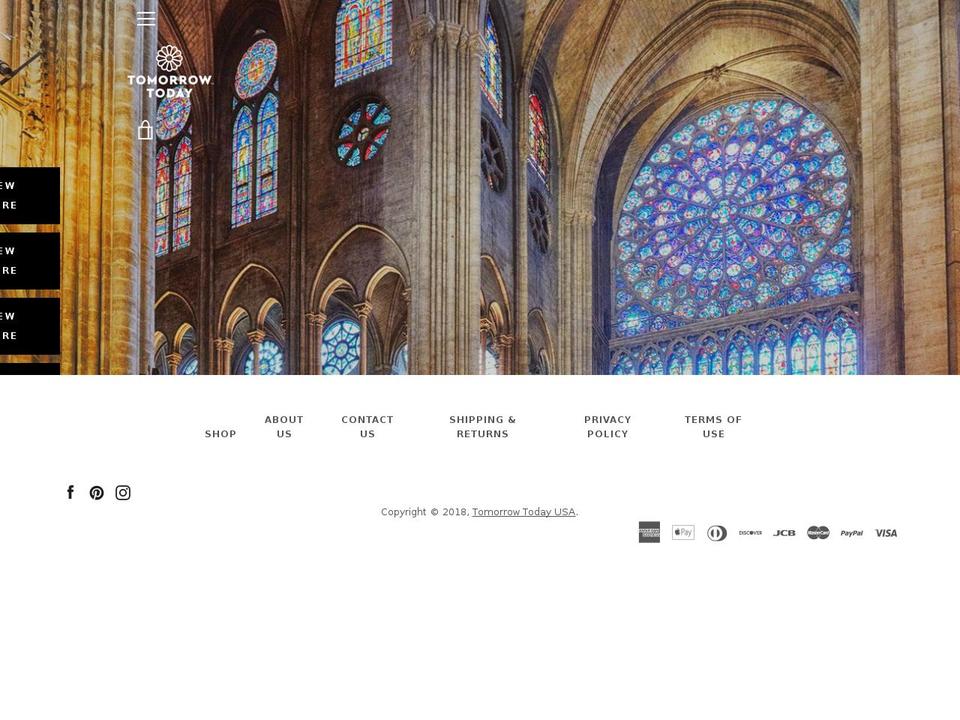 tomorrowtodayusa.com — Shopify storefront screenshot