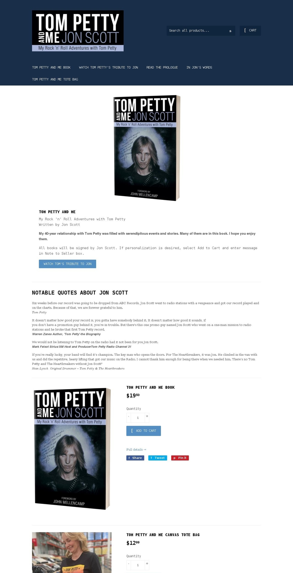 tompettyandme.com — Shopify storefront screenshot