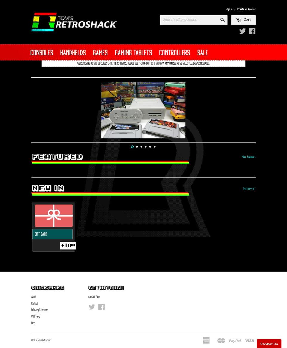tomsgiftsandgadgets.com shopify website screenshot