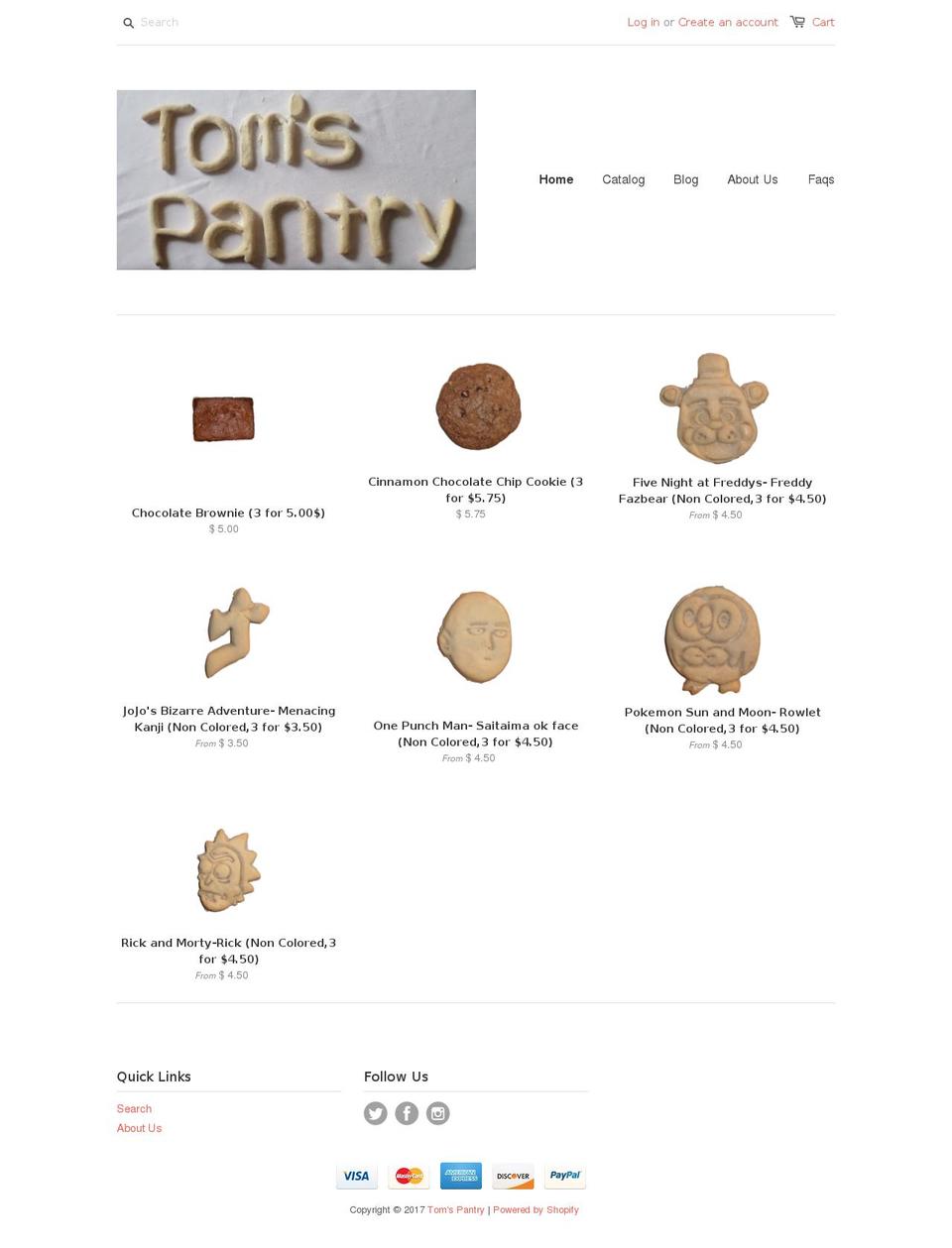 tomspantryny.com shopify website screenshot