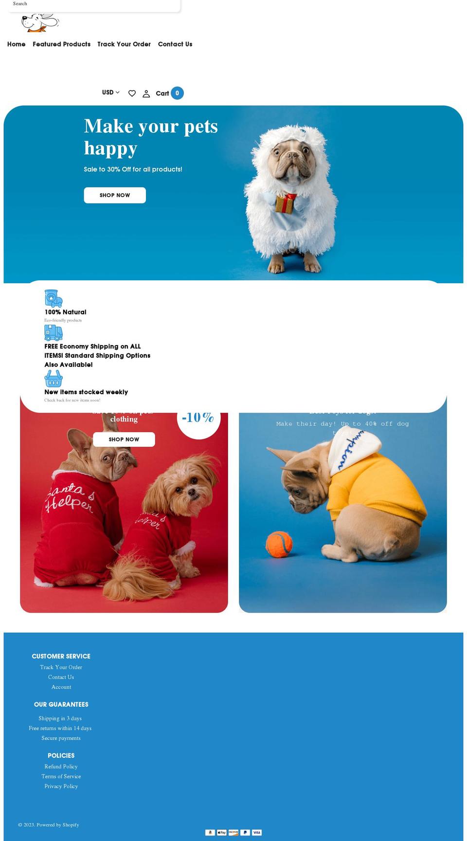 Pets theme Shopify theme site example tomspetstore.com