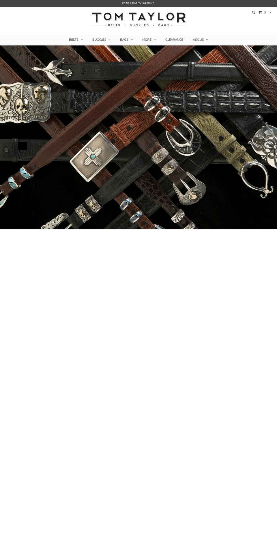 tomtaylorbelts.com — Shopify storefront screenshot
