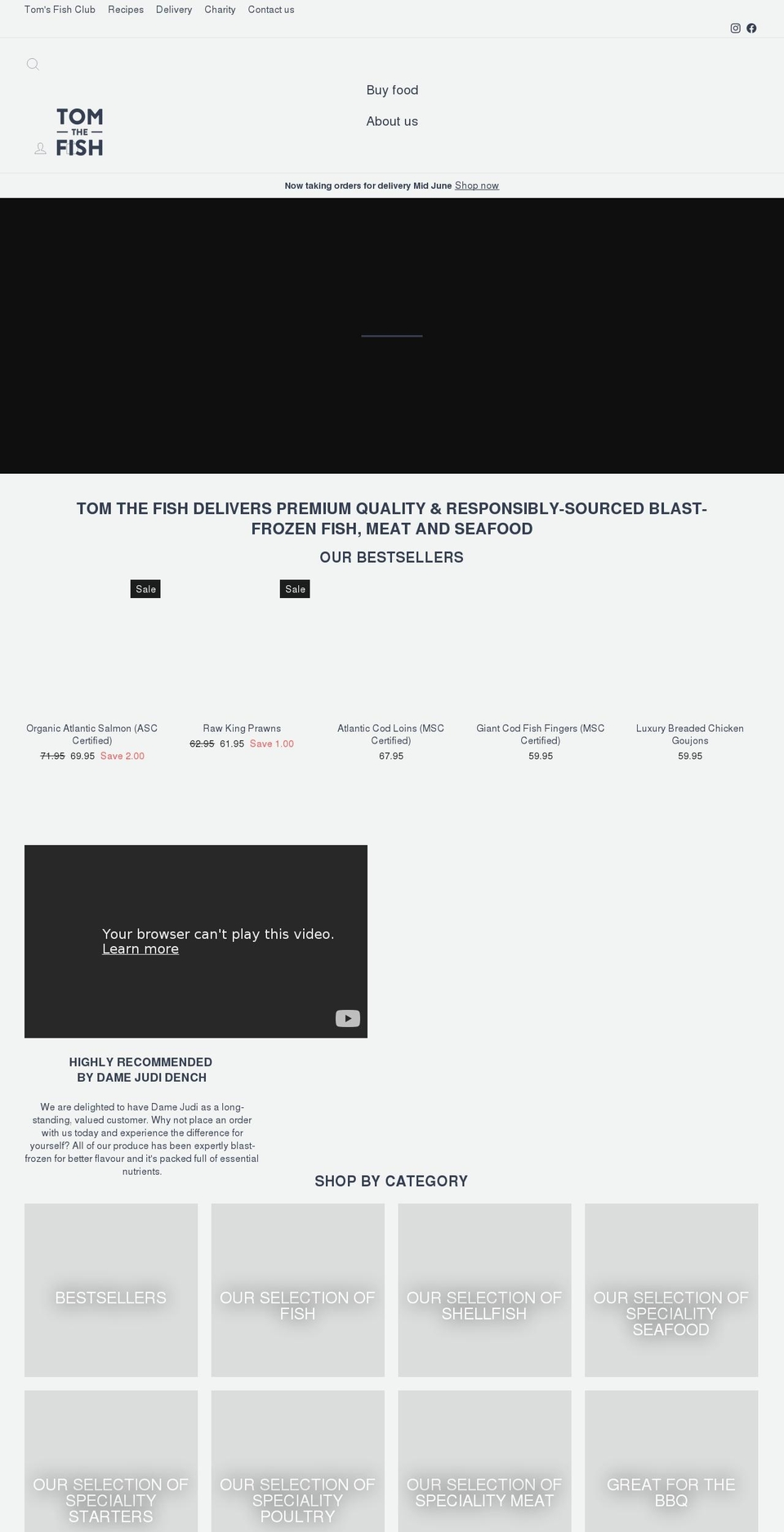 tomthefish.co.uk shopify website screenshot