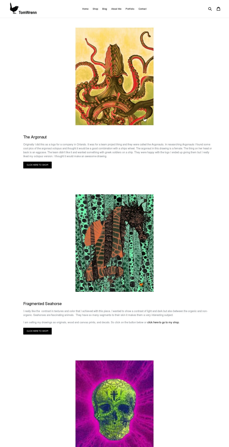 tomwrenn.com — Shopify storefront screenshot
