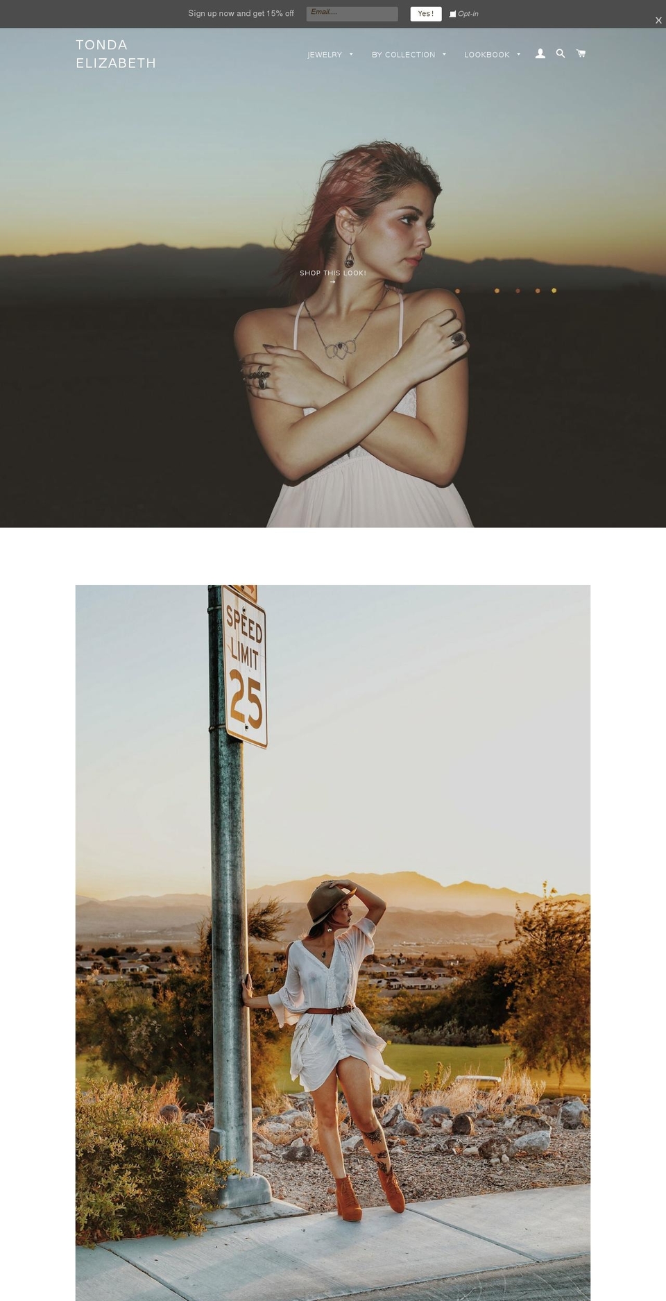 tondaelizabeth.com — Shopify storefront screenshot