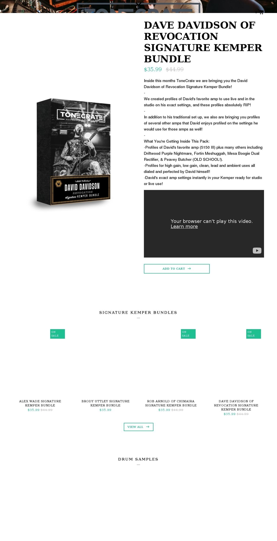 tonecratevault.com — Shopify storefront screenshot