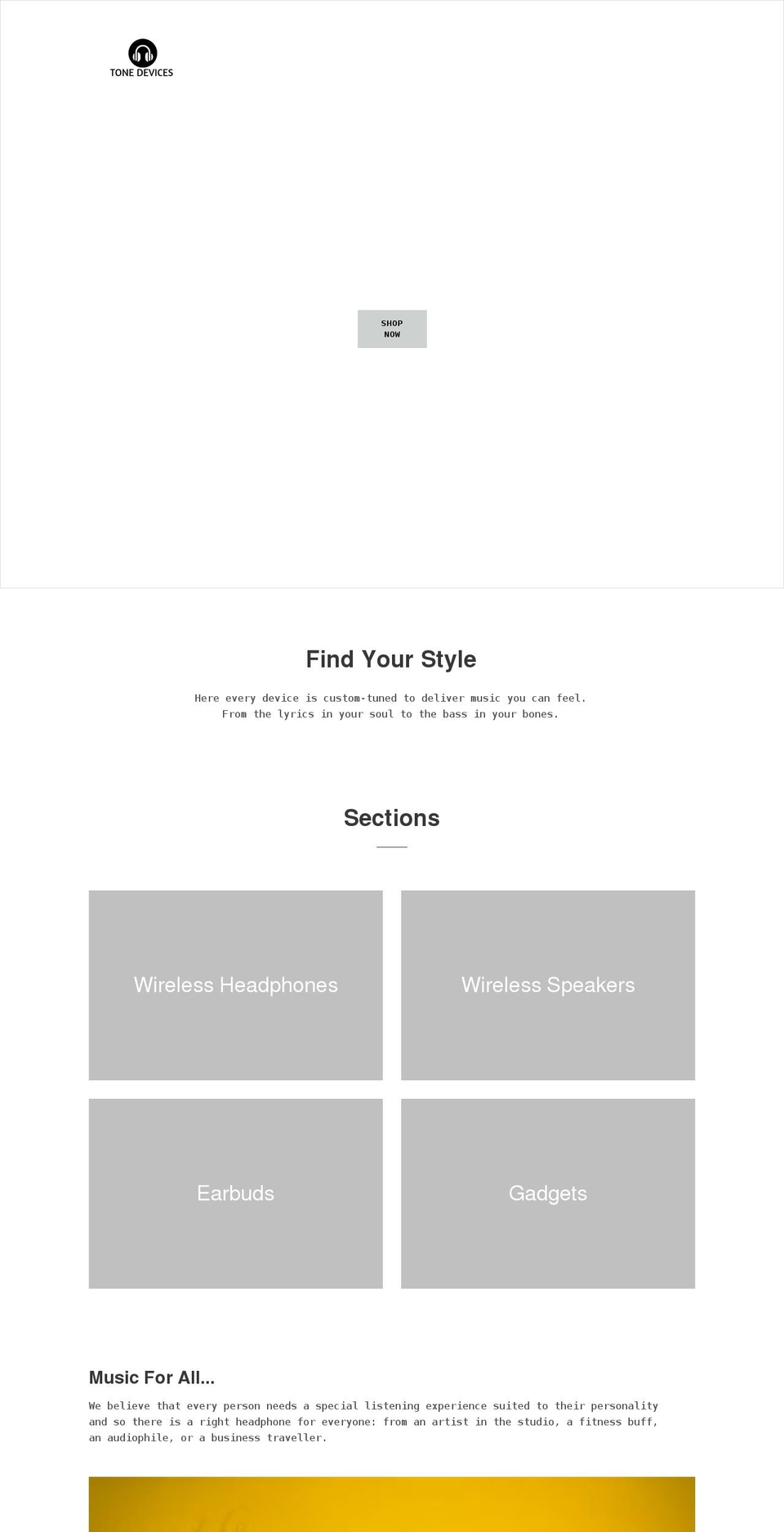 tonedevices.com shopify website screenshot