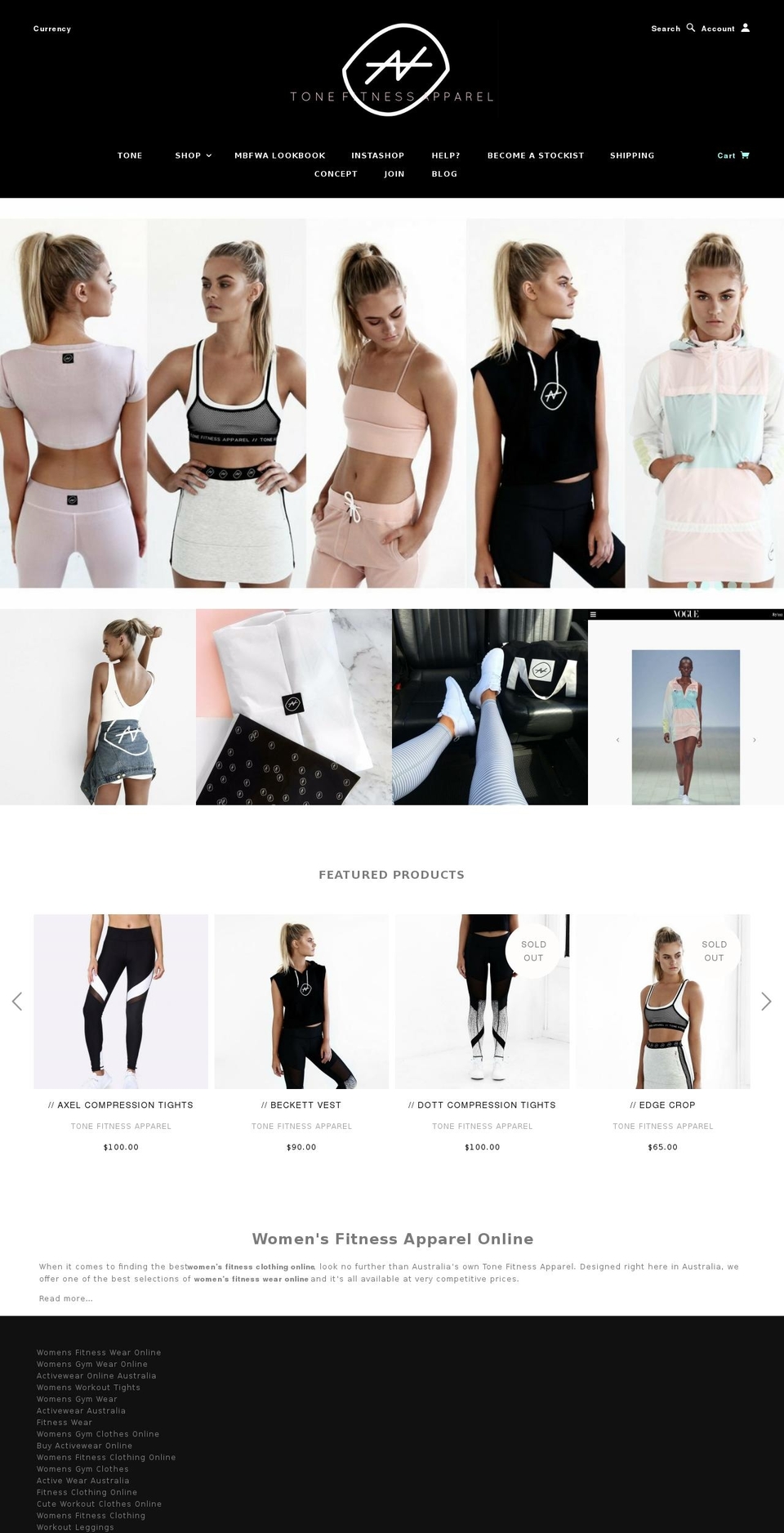 tonefitnessapparel.com — Shopify storefront screenshot