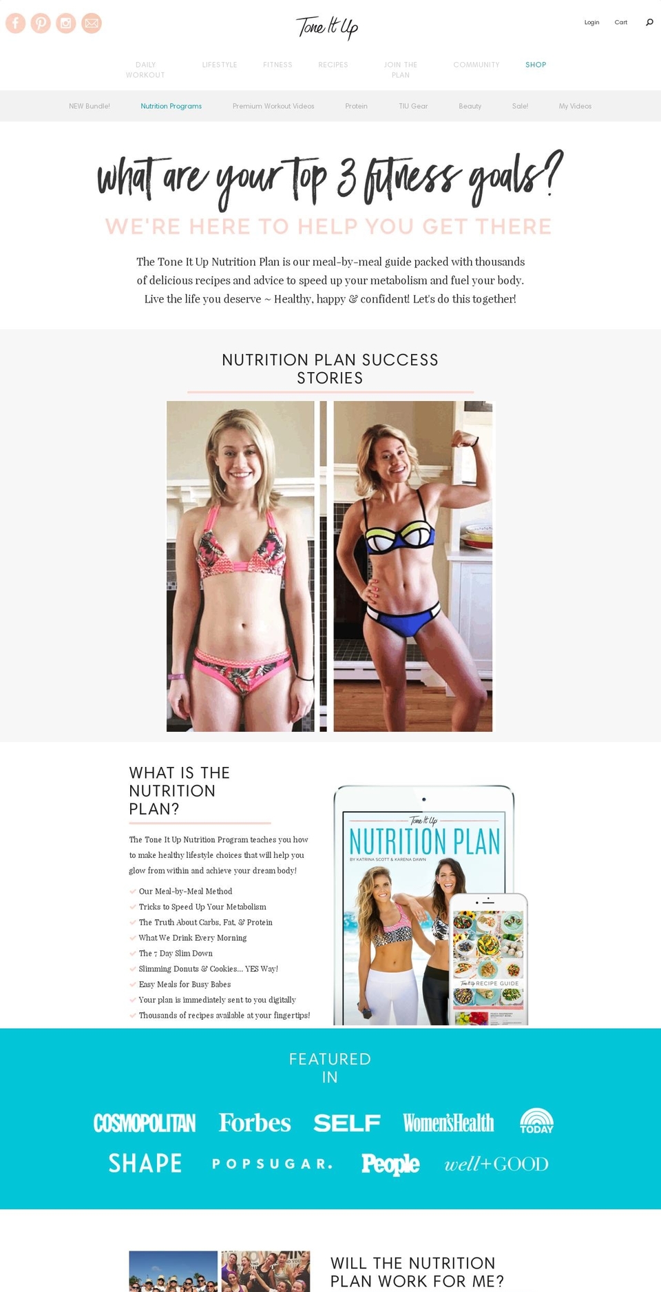 toneitupdiet.com shopify website screenshot