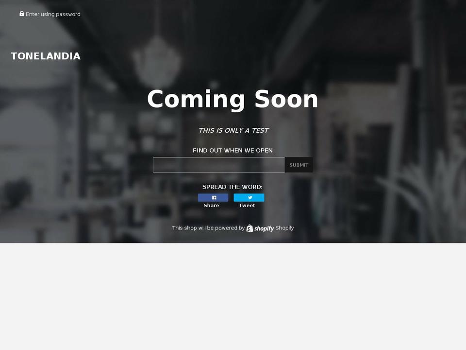 tonelandia.com — Shopify storefront screenshot