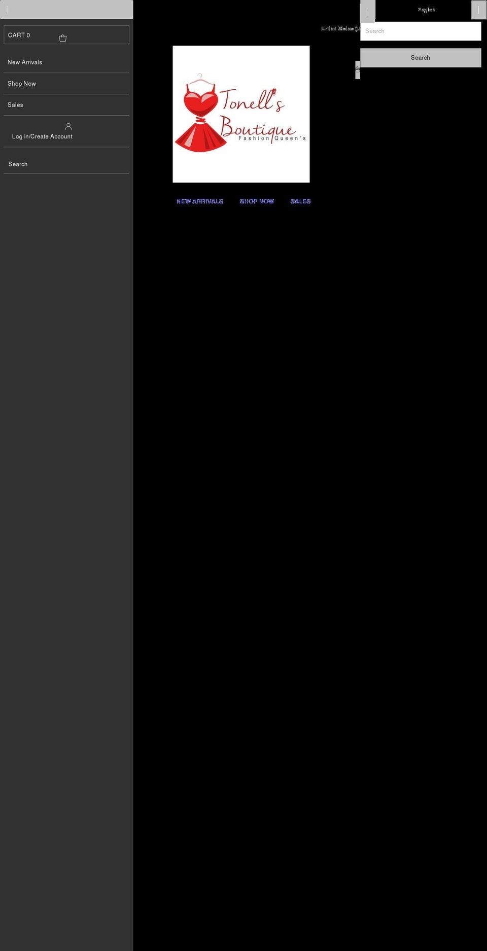 tonellboutique.com — Shopify storefront screenshot