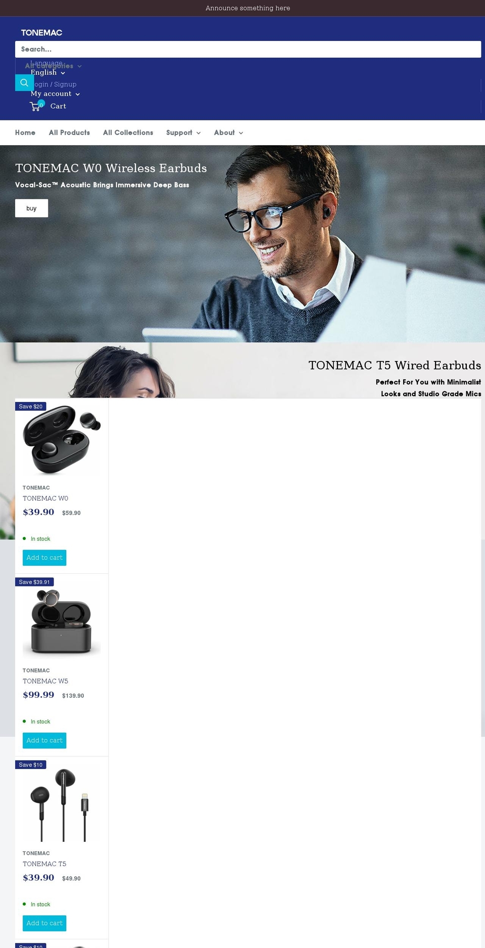 tonemac.com shopify website screenshot