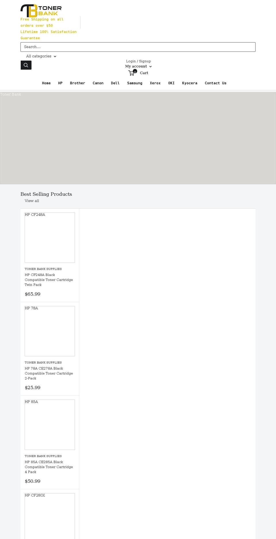 toner-bank.com — Shopify storefront screenshot