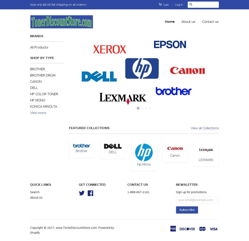 tonerdiscountstore.com shopify website screenshot