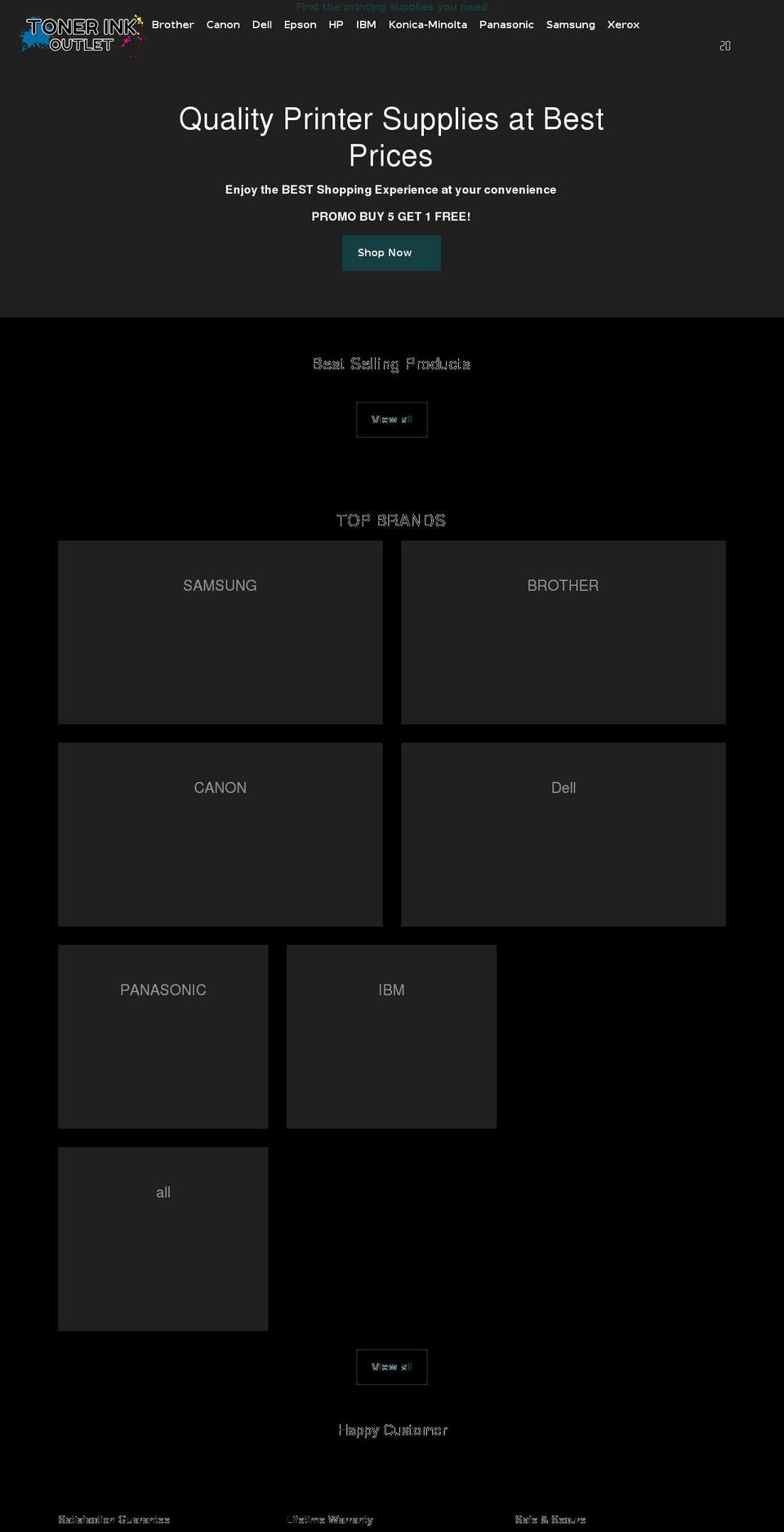 Toner Ink Outlet Shopify theme site example tonerinkoutlet.com