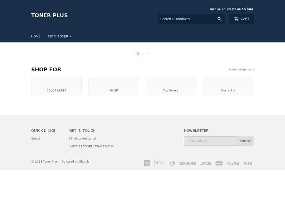 tonerplus.net shopify website screenshot