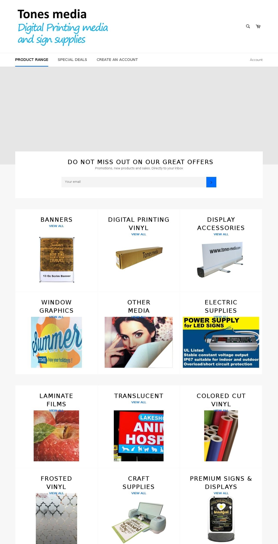 tones-media.com shopify website screenshot