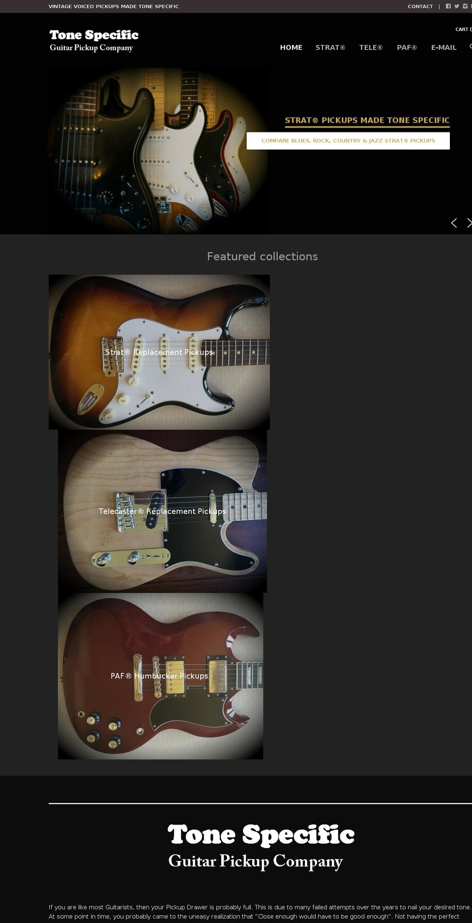 tonespecific.com shopify website screenshot