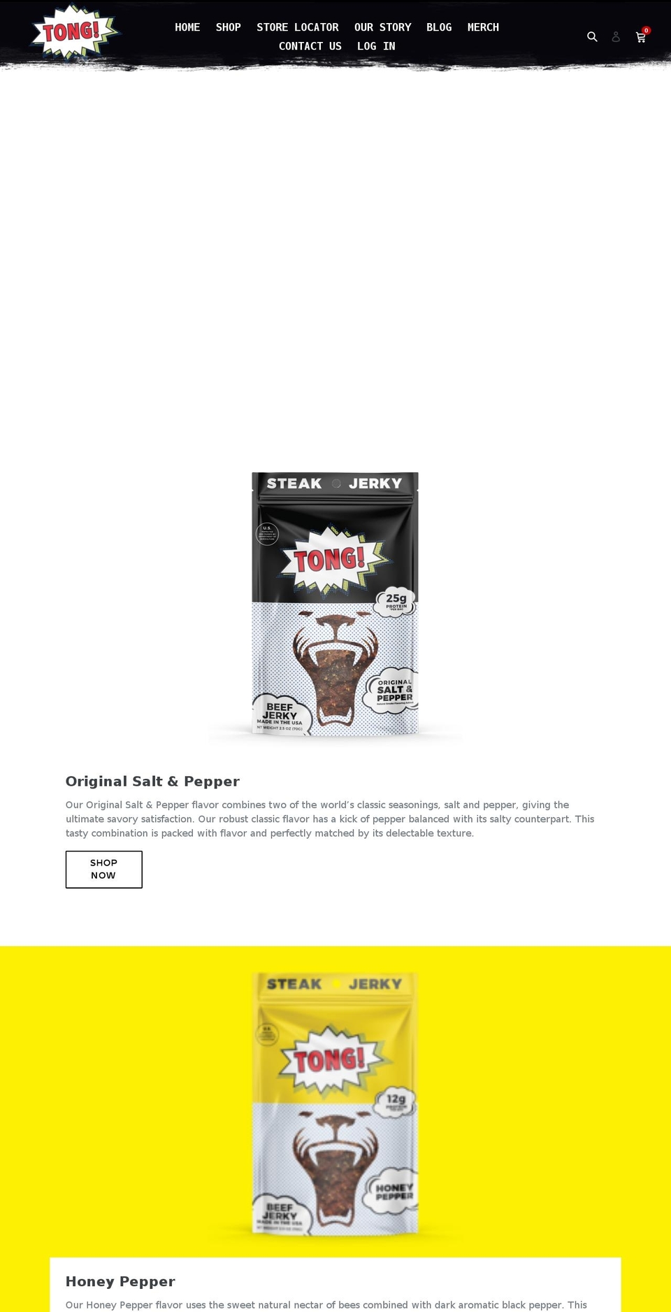 tongjerky.com shopify website screenshot