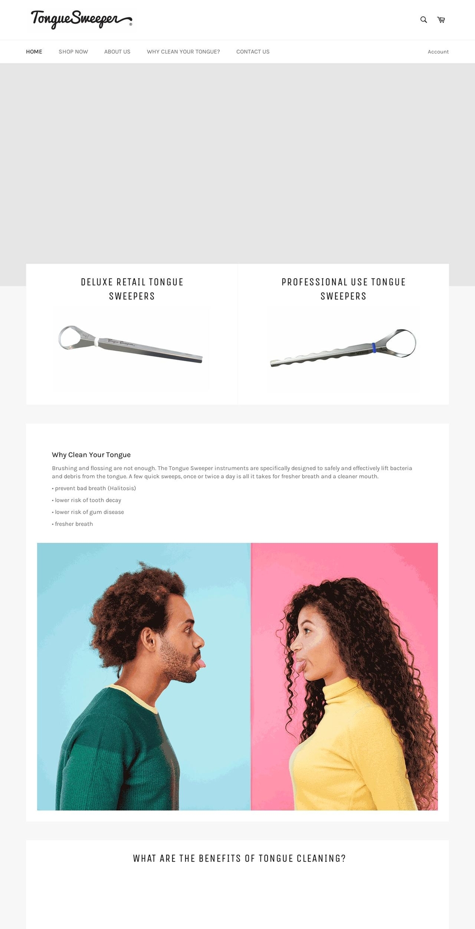 tonguesweeper.com shopify website screenshot
