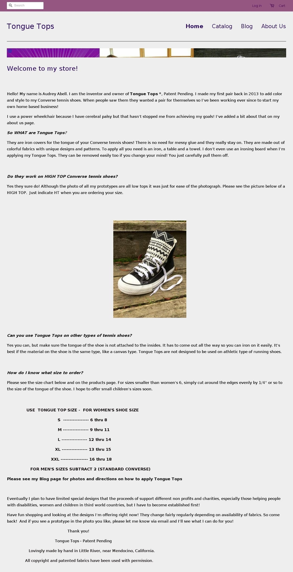 tonguetops.com — Shopify storefront screenshot