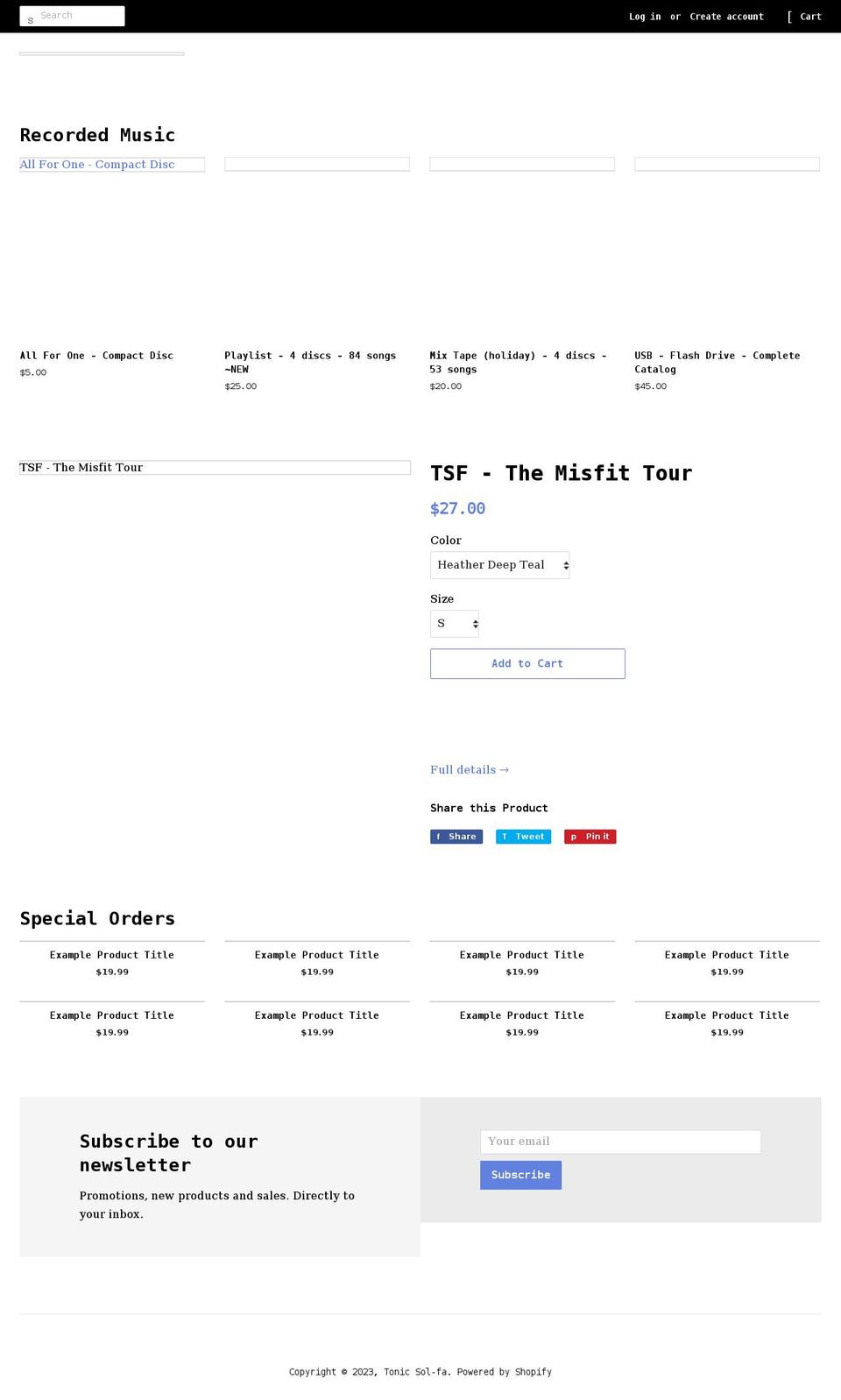 tonic-sol-fa.myshopify.com shopify website screenshot