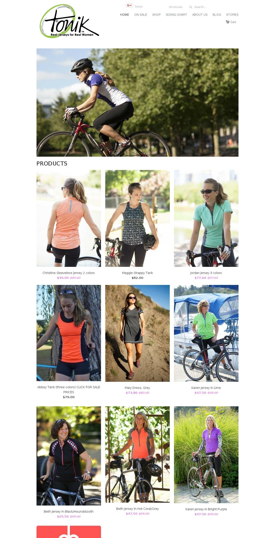 toniccycling.com shopify website screenshot