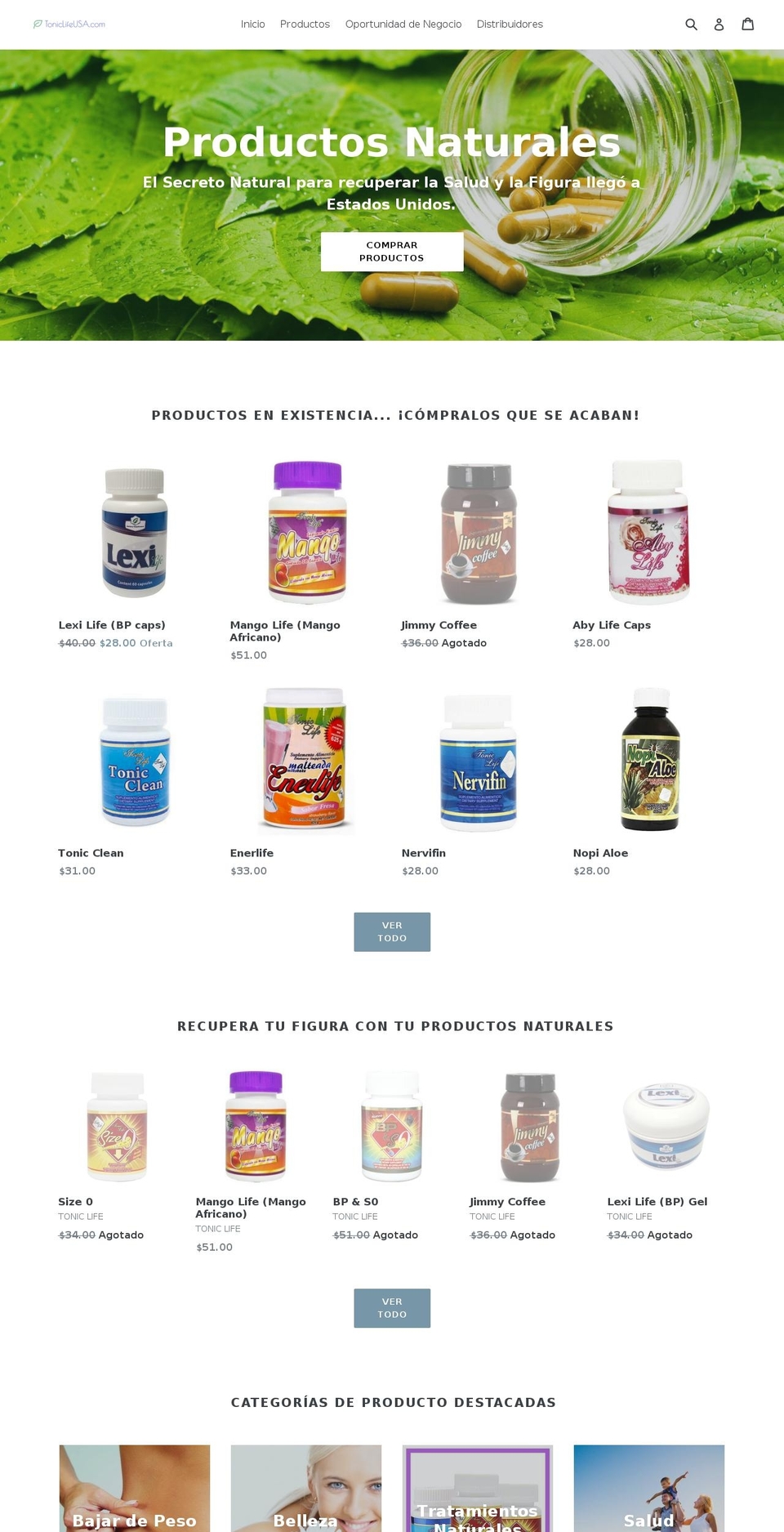 toniclifeusa.com shopify website screenshot